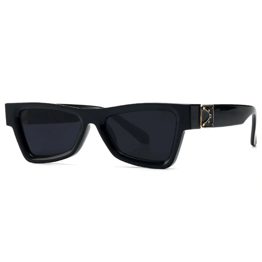 Retro Rectangular Winged Sunglasses - Picture 1 of 4